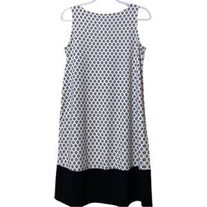 J. Jill Wearever Collection Black and Cream Sleeveless Dress